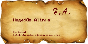 Hegedűs Alinda névjegykártya