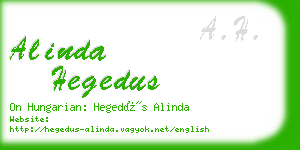 alinda hegedus business card